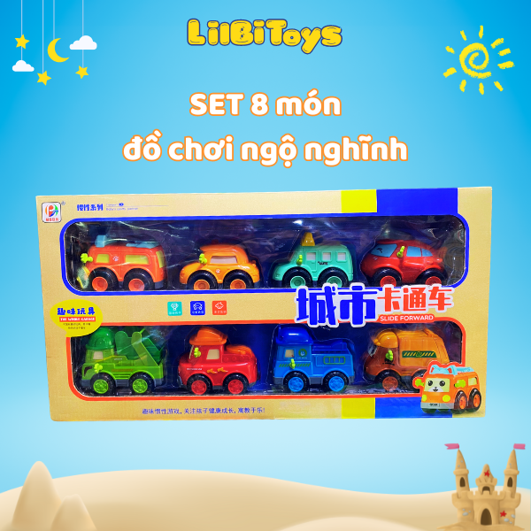 Bộ đồ chơi xe ô tô Set 8 món ô tô poli cứu hộ - lilbitoys - cửa hàng đồ chơi
